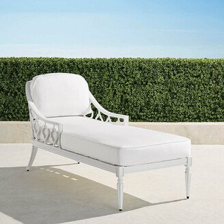 Avery Chaise Lounge with Cushions in White Finish