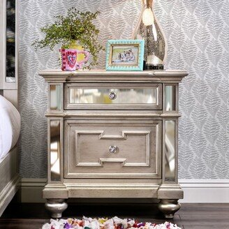 Eaen Glam Gold Wood 2-Drawer Nightstand