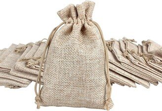 Natural Burlap Bags With Drawstring, Reusable Linen Pouches, Perfect For Jewelry Pouch, Wedding Birthday Parties Favor, Gift Candy
