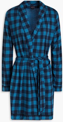 Gingham Pima cotton and modal-blend robe