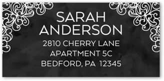 Address Labels: Sparkling Lace Address Label, Black, Address Label, Matte