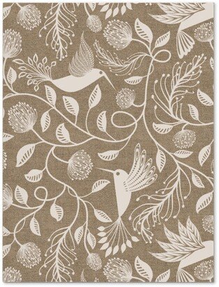 Journals: Papercutting Floral And Hummingbirds - Neutral Journal, Beige