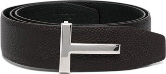 T-buckle reversible leather belt