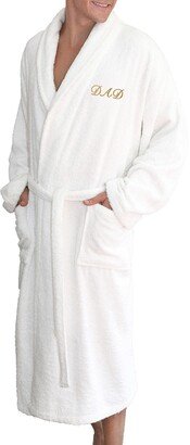 Embroidered 'Dad' White Terry Bathrobe