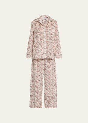 Botanical-Print Cotton Pajama Set