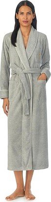 Recycled Poly Dalton Fleece Robe (Grey Heather) Women's Robe