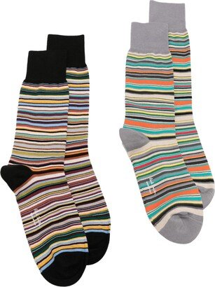 Logo-Print Striped Socks (Pack Of Two)