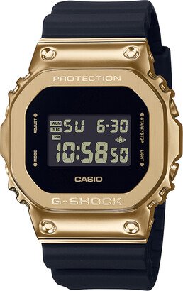 Men's Casio G-Shock Classic Gold-Tone IP Black Resin Strap Watch with Square Black Dial (Model: Gm5600G-9)