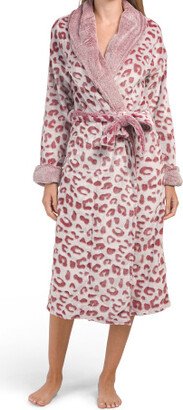 TJMAXX Plush Leopard Burn Out Long Cozy Robe