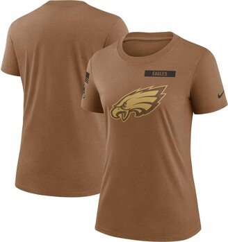 Women's Brown Philadelphia Eagles 2023 Salute to Service Legend Performance T-shirt