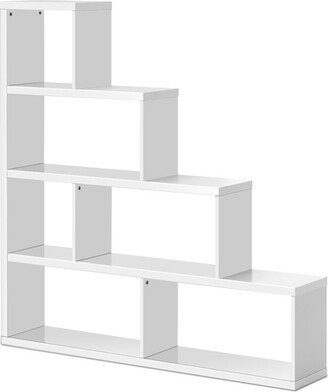 Tangkula 4-Layer Corner Storage Rack Freestanding Display Bookshelf White