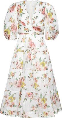 Floral Printed Pleated Midi Dress