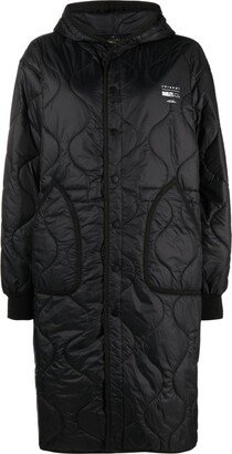 Smiley-Print Quilted Coat