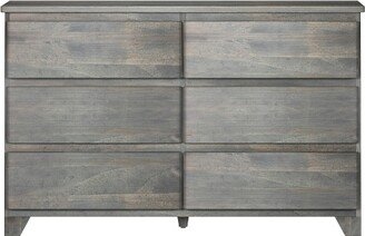 Max & Lily Farmhouse 6 Drawer Dresser, Driftwood