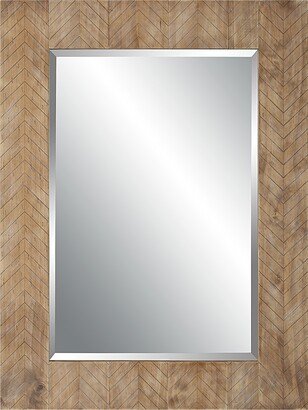 Natural Wood Beveled Mirror