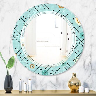 Designart 'Retro Abstract Design XIV' Printed Modern Round or Oval Wall Mirror - Triple C