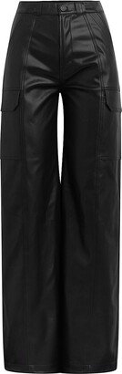 Faux Leather Cargo Pants-AE