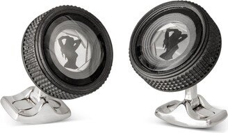 Camera Lens Cufflinks With Glamorous Lady