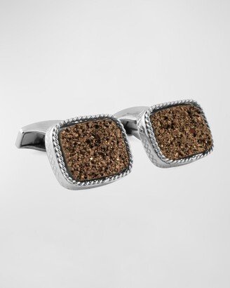 Men's Glittering Rock Drusy Cufflinks