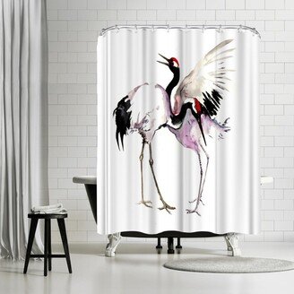 71 x 74 Shower Curtain, Japanese Crane Dance 2 by Suren Nersisyan