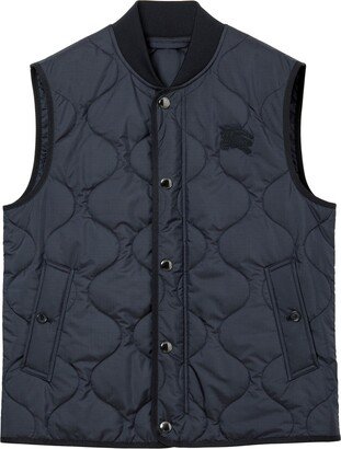 Quilted Logo-Patch Vest