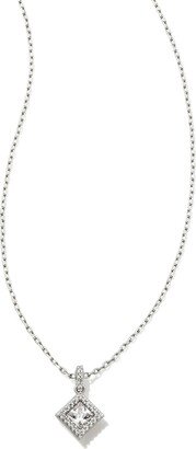 Gracie Short Pendant Necklace Silver White Cz One Size