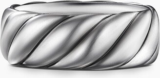 Sculpted Cable Contour Band Ring in Sterling Silver Men's Size 9.5