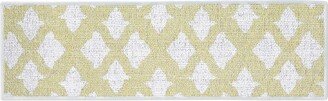 Floral Design 70 % Cotton Anti-Slip Stair Treads, 9 X 28 , Pack of 13, Banana Cream Yellow