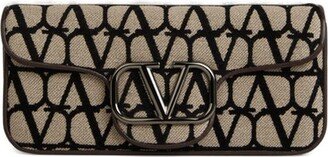 VLogo Plaque Foldover Top Crossbody Bag-AA