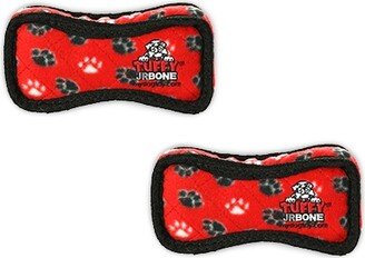 Tuffy Jr Bone2 Red Paw, 2-Pack Dog Toys