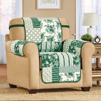 Collections Etc Plush Quilted Floral Patchwork Furniture Cover - Chair