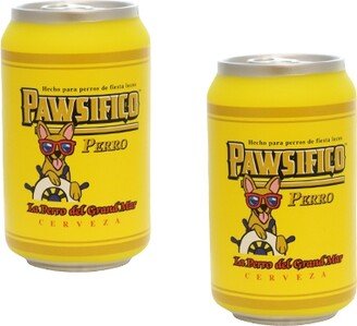 Silly Squeaker Beer Can Pawsifico Perro, 2-Pack Dog Toys