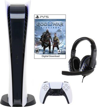 Playstation PS5 Digital Gow: Ragnarok Console with Universal Headset