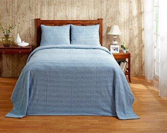 Natick in Wavy Channel Stripes Design 100% Cotton Tufted Bedspreads & Shams Machine Washable Tumble Dry