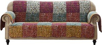 Reversible Paisley Slumber Sofa Furniture Protector Slipcover Purple