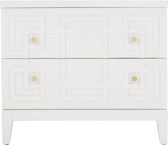 Luiza 2 Drawer Nightstand - White/Gold