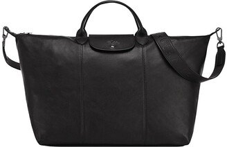 Large Le Pliage Leather Travel Bag