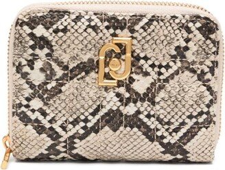 Snakeskin-Effect Leather Purse