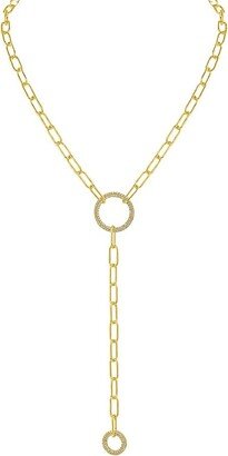 CZ by Kenneth Jay Lane Look Of Real 14K Goldplated & Cubic Zirconia Lariat Necklace