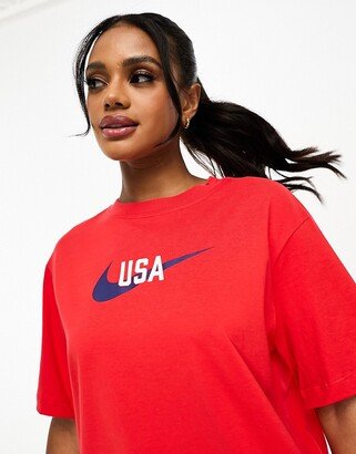 Nike Basketball USA Swoosh t-shirt in red