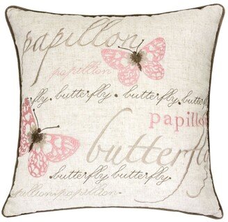 Rose Embroidery Square Decorative Throw Pillow