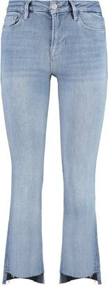 Washed Cropped Jeans-AA