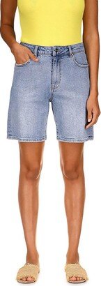 Womens Distressed Bermuda Denim Shorts