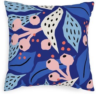 Outdoor Pillows: Papercut Collage - Blue Outdoor Pillow, 20X20, Single Sided, Blue