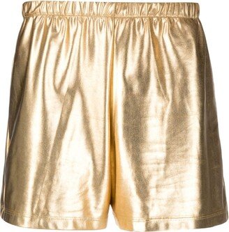 Metallic-Effect Elasticated-Waistband Shorts