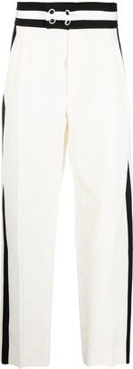 Stripe-Detailed Wide Leg Trousers