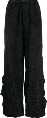 Ruffled Wide-Leg Trousers