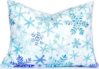 Sale 16x12 Indoor Lumbar Pillow Covers Blue Decorative Ice & Snow