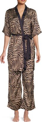 CLASS Women's 2-Piece Zebra Print Pajama Set