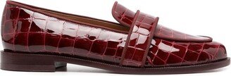 Martin crocodile-embossed leather loafers